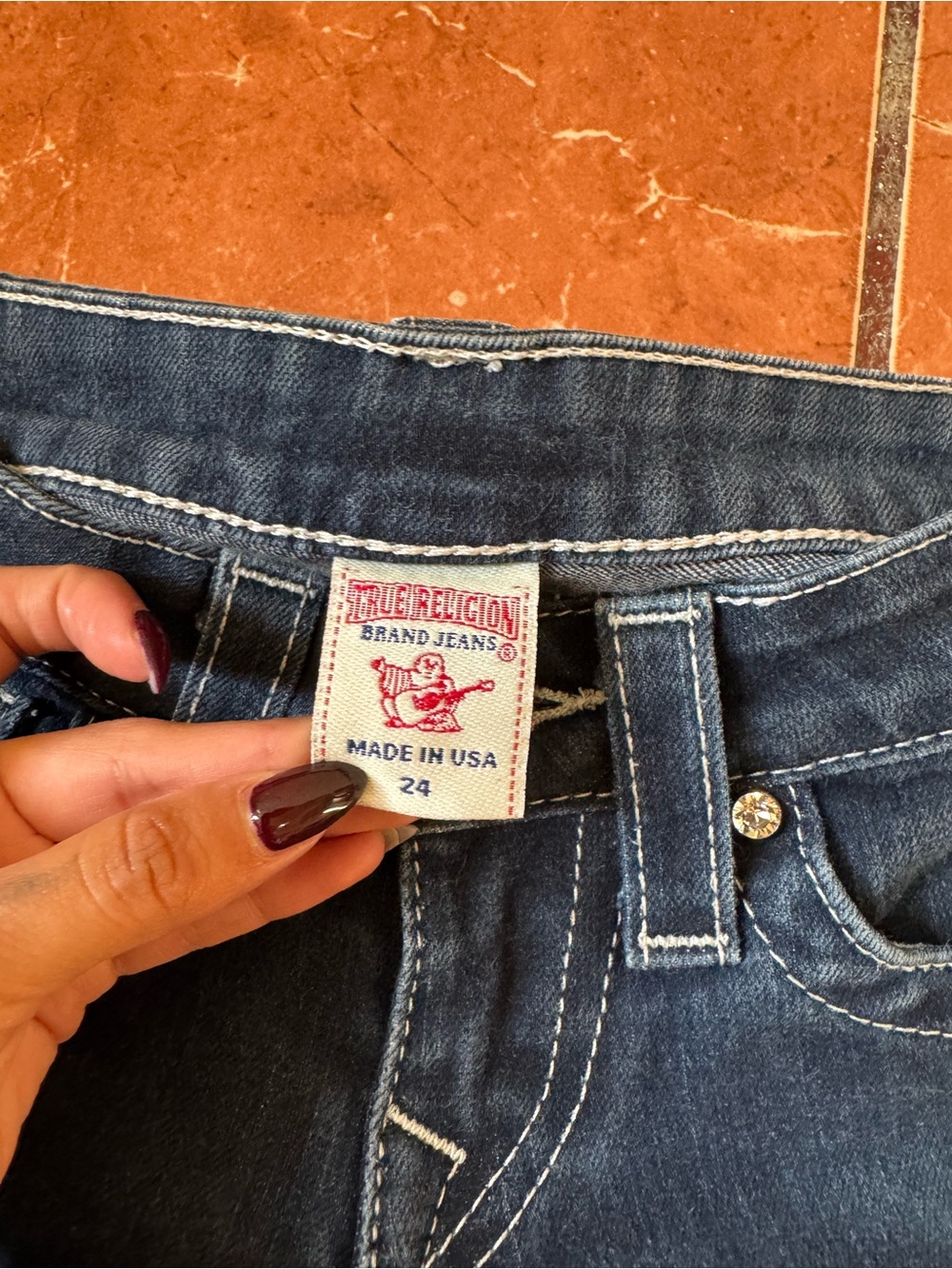 True Religion Dark Blue Flared Women's Jeans - Picture 6 of 10
